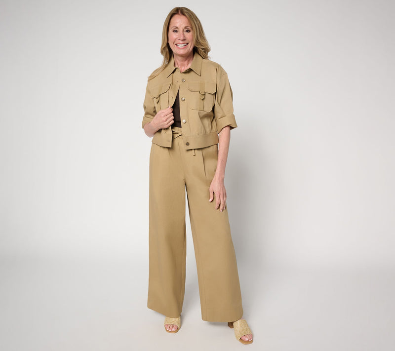 Carla Rockmore Collection Stretch Twill Elbow Sleeve Safari Jacket — View 5