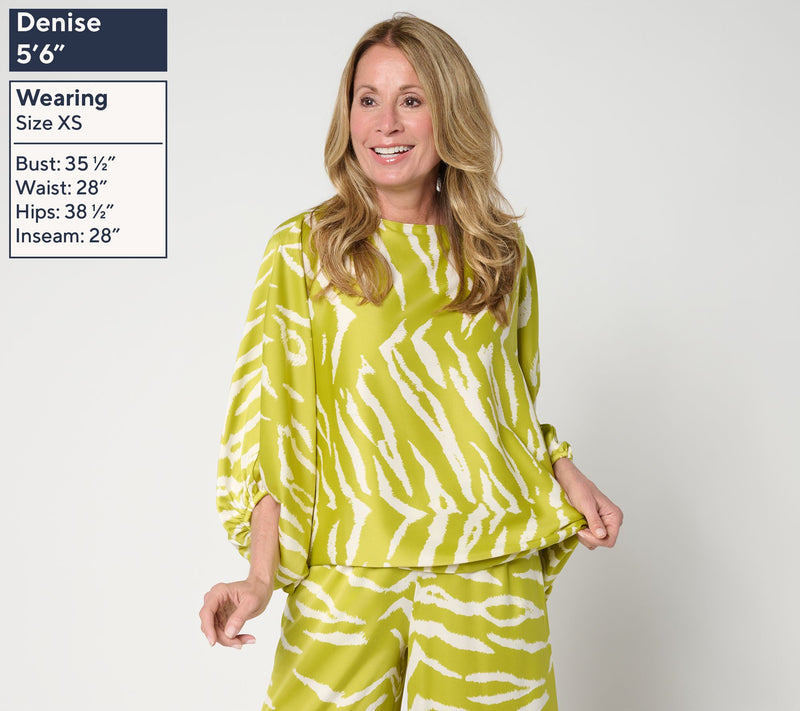 Carla Rockmore Collection Dolman Sleeve Boatneck Satin Blouse — View 13