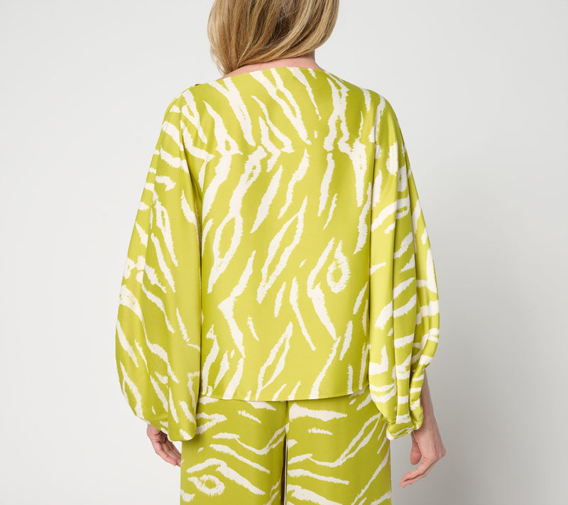 Carla Rockmore Collection Dolman Sleeve Boatneck Satin Blouse — View 14