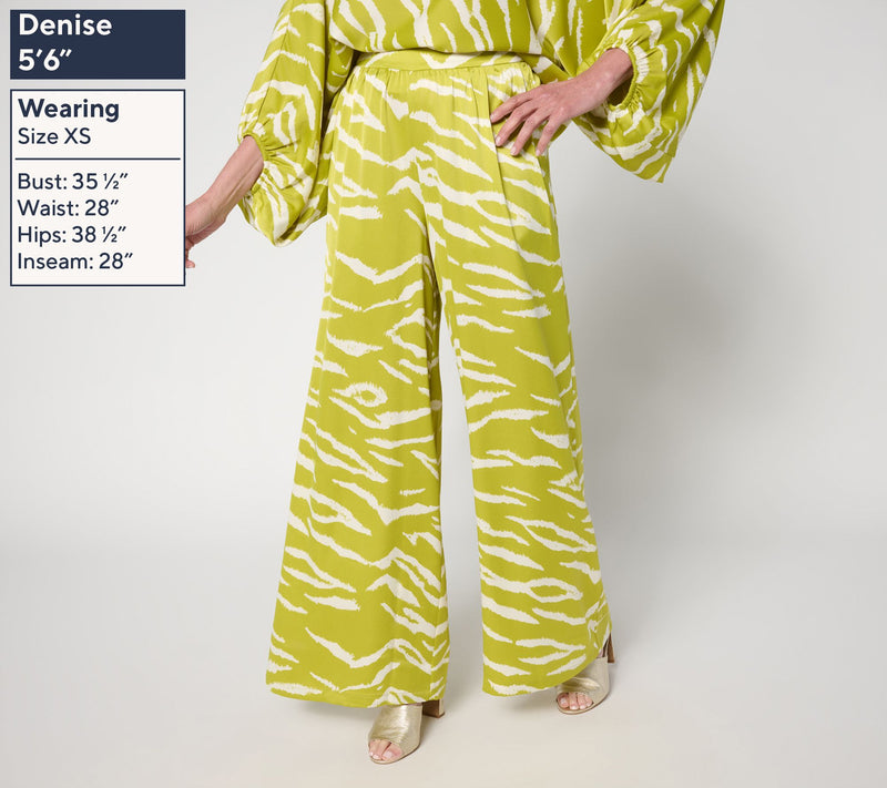 Carla Rockmore Collection Regular Wide Leg Pull-On Satin Pant — View 13