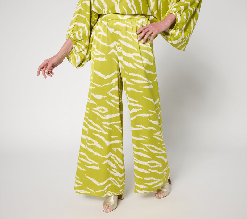 Carla Rockmore Collection Regular Wide Leg Pull-On Satin Pant — View 7
