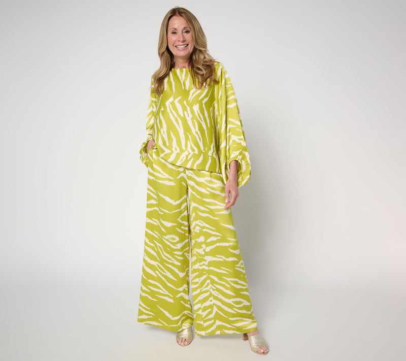 Carla Rockmore Collection Petite Wide Leg Pull-On Satin Pant — View 15