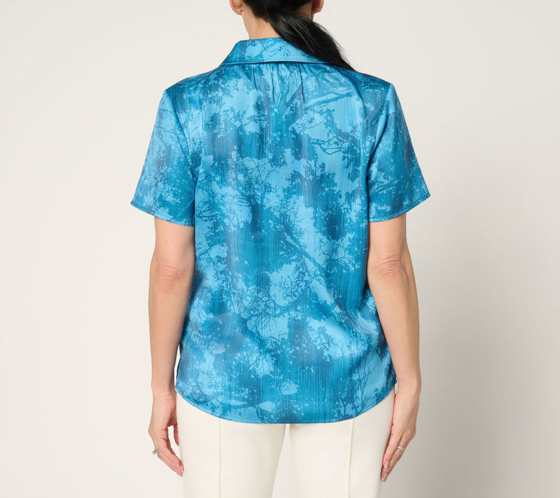 BEAUTIFUL by Lawrence Zarian Short Sleeve Button Front Blouse — View 6