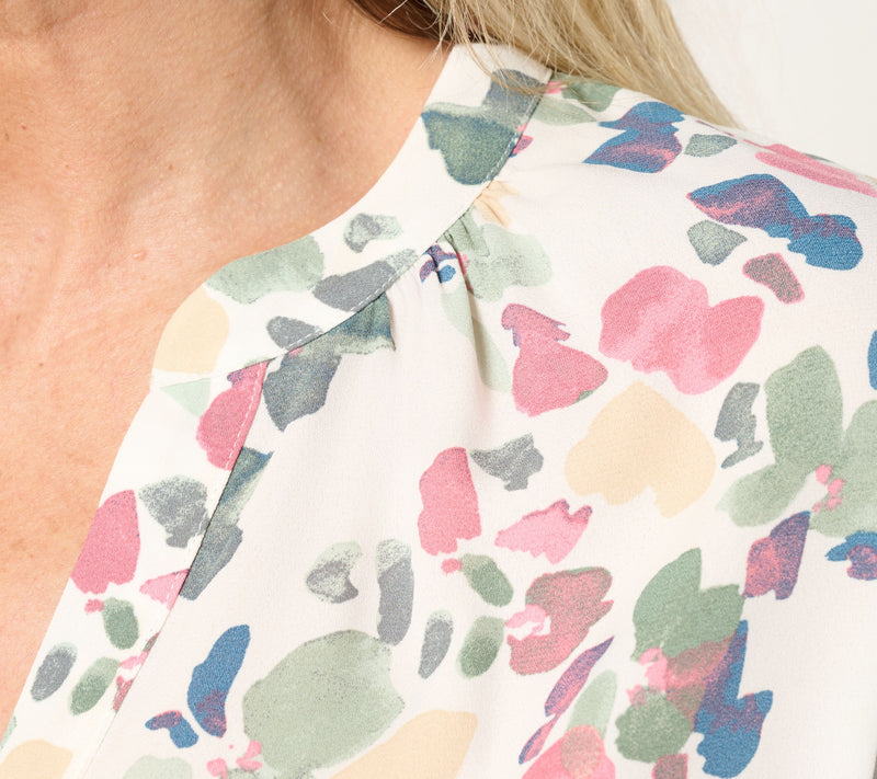 NYDJ Short Puff Sleeve Popover Blouse — View 11