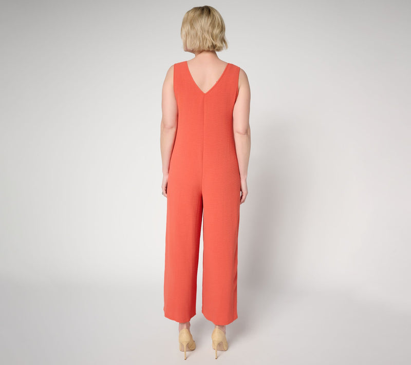 Women with Control Textured Woven Sleevless Jumpsuit — View 9