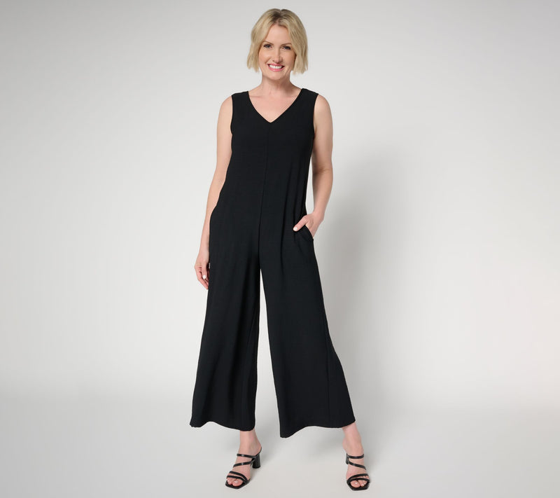 Women with Control Textured Woven Sleevless Jumpsuit — View 7