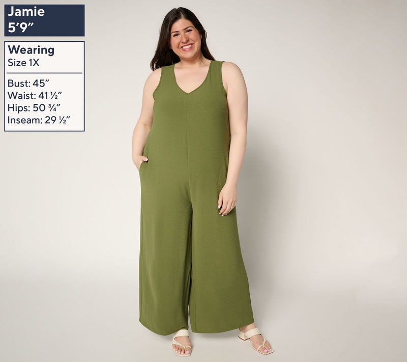 Women with Control Textured Woven Sleeveless Jumpsuit — View 8