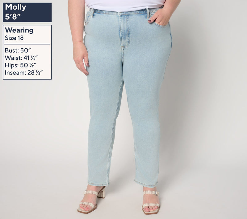 BEAUTIFUL by Lawrence Zarian Petite Classic Straight Leg Jean- Indigo — View 6