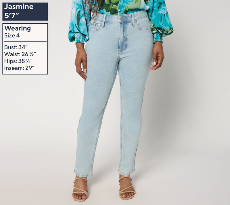 BEAUTIFUL by Lawrence Zarian Petite Classic Straight Leg Jean- Indigo — View 7