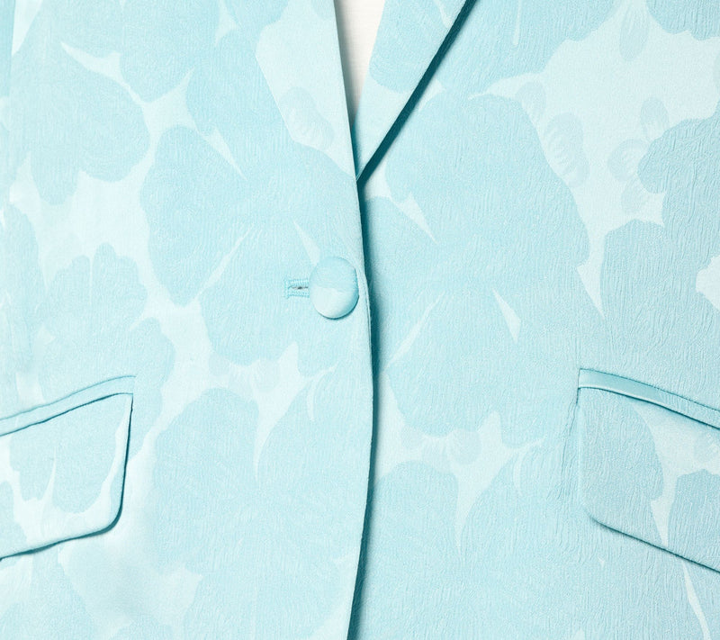 LOGO by Lori Goldstein Button Front Shawl Collar Jacquard Blazer — View 6