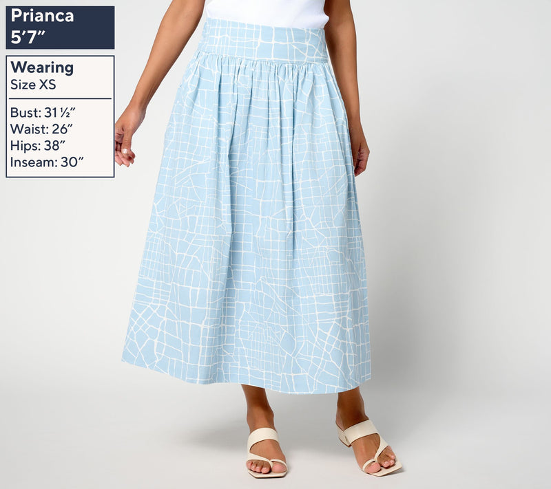 Me by Jennie Garth Regular Printed City Map Midi Skirt — View 7