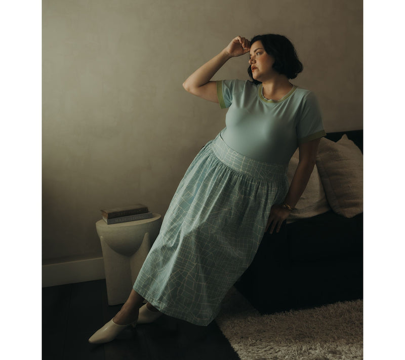 Me by Jennie Garth Regular Printed City Map Midi Skirt — View 11