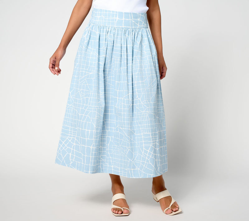 Me by Jennie Garth Petite Printed City Map Midi Skirt — View 5
