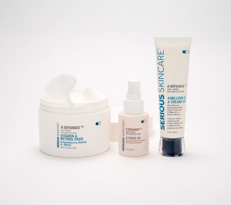 SERIOUS SKINCARE A-Defiance Retinol Serum, Cream, & Pads — Main view