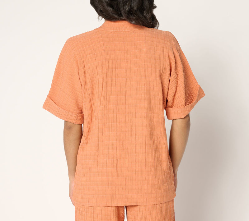 Joan Rivers Textured Short Sleeve Pullover Shirt — View 4