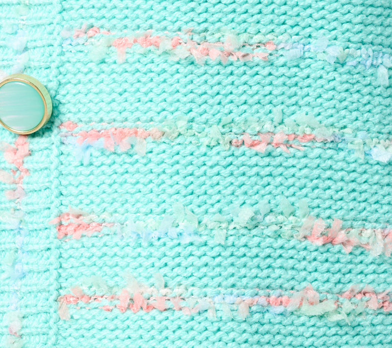 Isaac Mizrahi Live! Stripe Eyelash Yarn Button Front Cardigan — View 6