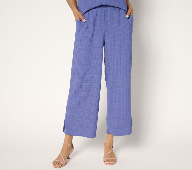 Joan Rivers Petite Textured Crop Pants with Side Slits — View 11