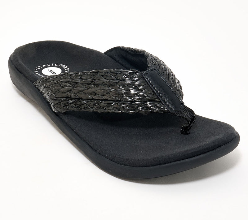 Revitalign Orthotic Memory Foam Thong Sandals - Yumi Raffia — View 13