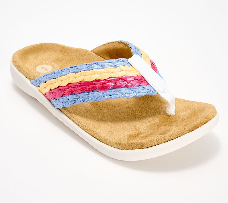 Revitalign Orthotic Memory Foam Thong Sandals - Yumi Raffia — View 11