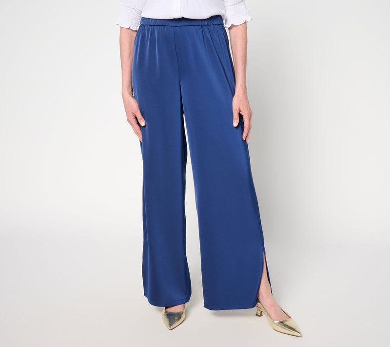 Dennis Basso Regular Stretch Woven Wide Leg Pull-On Pant — View 3