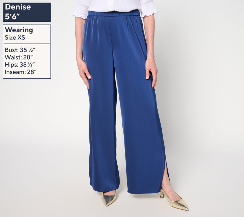 Dennis Basso Petite Stretch Woven Wide Leg Pull-On Pant — View 8