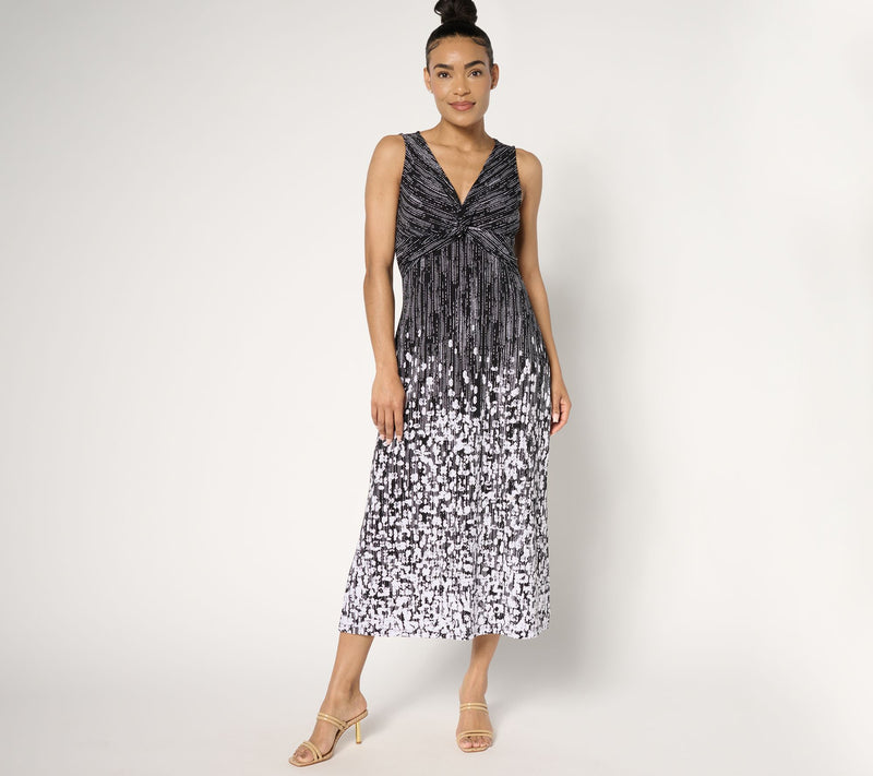 Dennis Basso Regular Italia Knit Twist Front Printed Dress — View 11