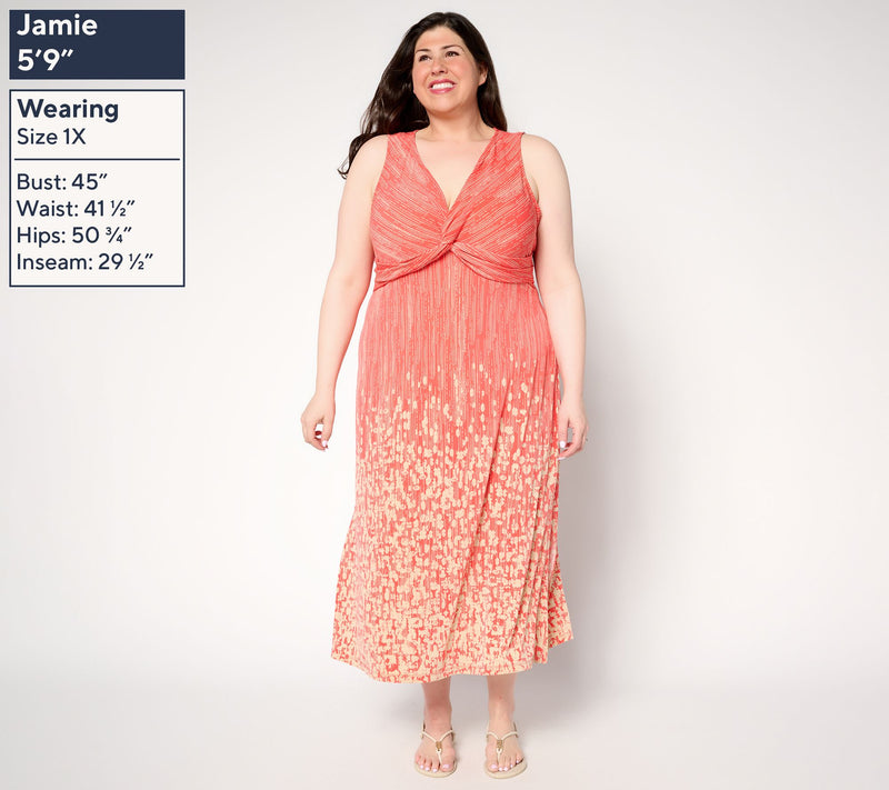 Dennis Basso Petite Italia Knit Twist Front Printed Dress — View 2