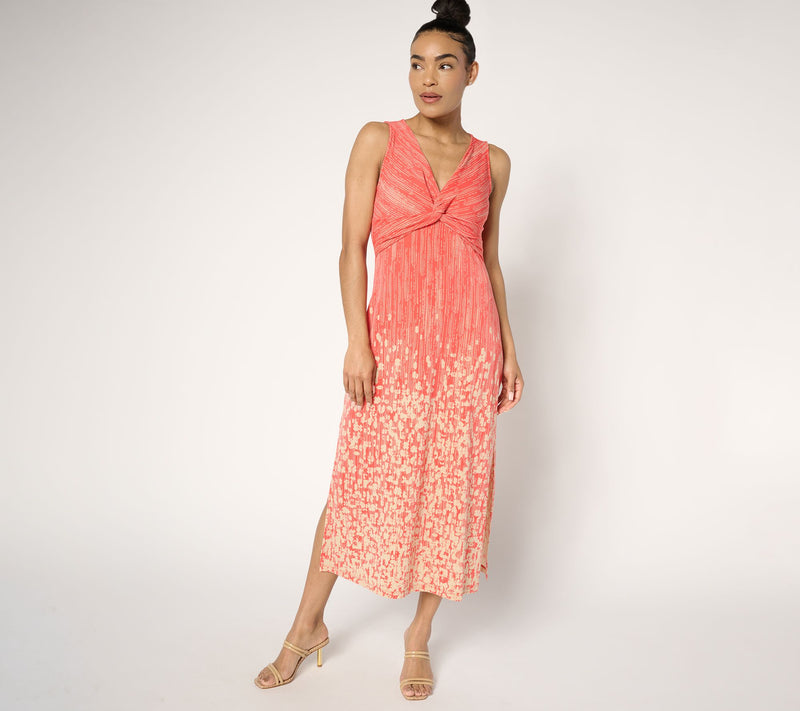 Dennis Basso Petite Italia Knit Twist Front Printed Dress — View 13