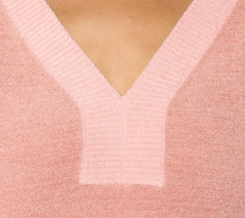 Barefoot Dreams Petite CozyChic Ultra Lite Color Block V-Neck Tunic — View 18