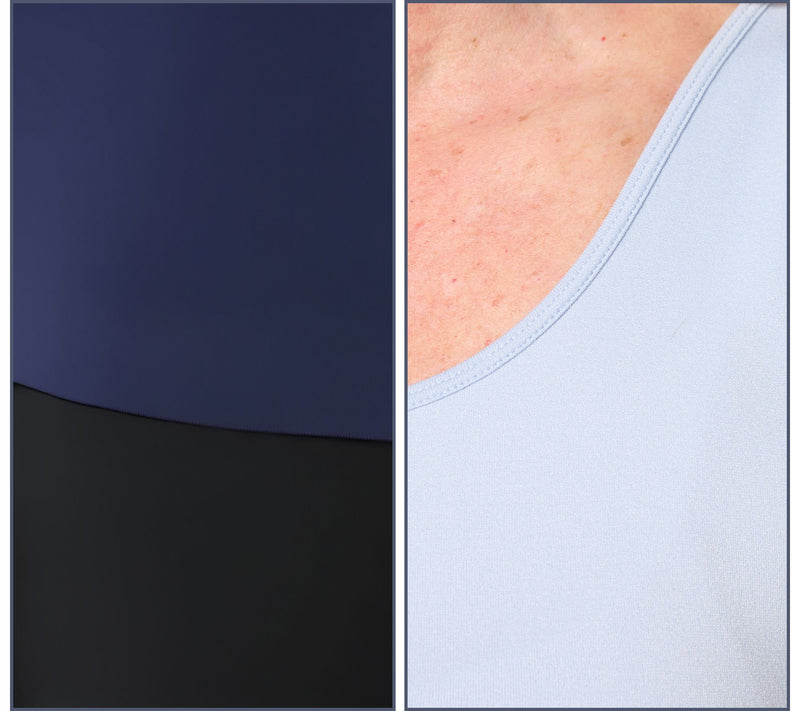 skinnytees Seamless Reversible Scoop to V-Neck Tank Set of 2 — View 18