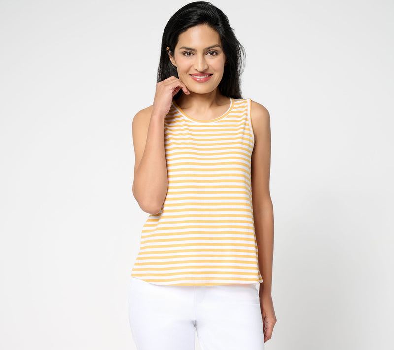 Me by Jennie Garth 100% Cotton Seaside Striped Tank Top — View 13