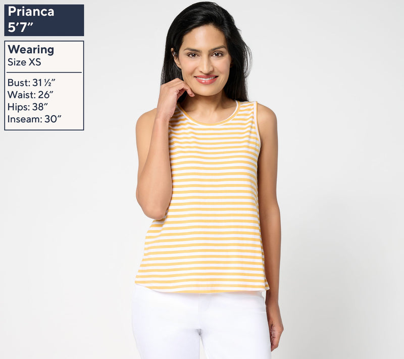 Me by Jennie Garth 100% Cotton Seaside Striped Tank Top — View 3