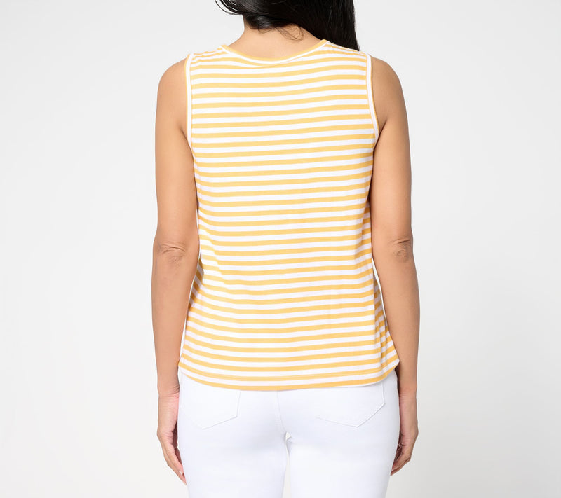 Me by Jennie Garth 100% Cotton Seaside Striped Tank Top — View 4