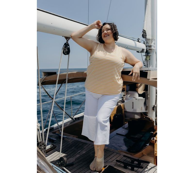 Me by Jennie Garth 100% Cotton Seaside Striped Tank Top — View 7