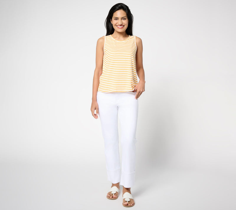 Me by Jennie Garth 100% Cotton Seaside Striped Tank Top — View 5