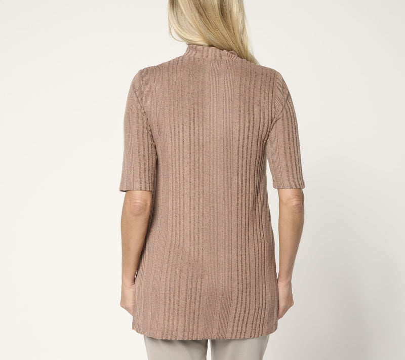 Cuddl Duds Comfort Rib Mock Neck Tee — View 5