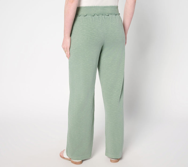 AnyBody Regular Slub Jersey and Gauze Mixed Wide Leg Pants — View 7
