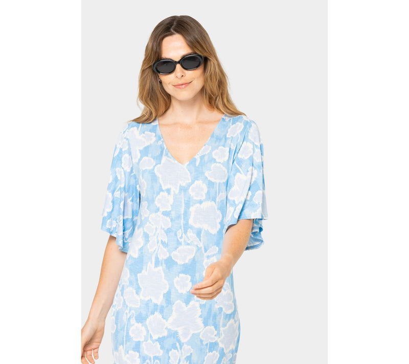 Peace Love World Boheme Petite Knit Flutter Sleeve V-Neck Dress — View 14