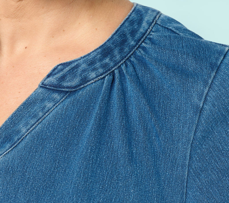 Denim & Co. Regular Comfy Knit Air Flutter Sleeve Dress — View 6