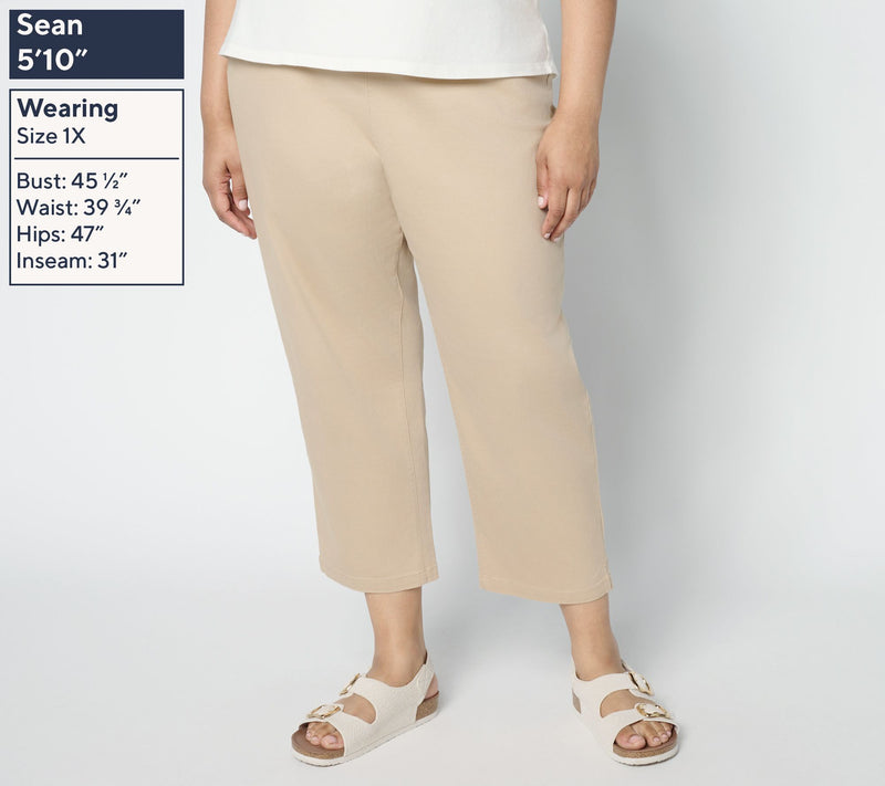 Denim & Co. Regular Twill Straight Leg Crop Pant — View 2