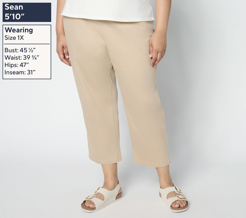 Denim & Co. Petite Twill Straight Leg Crop Pant — View 2