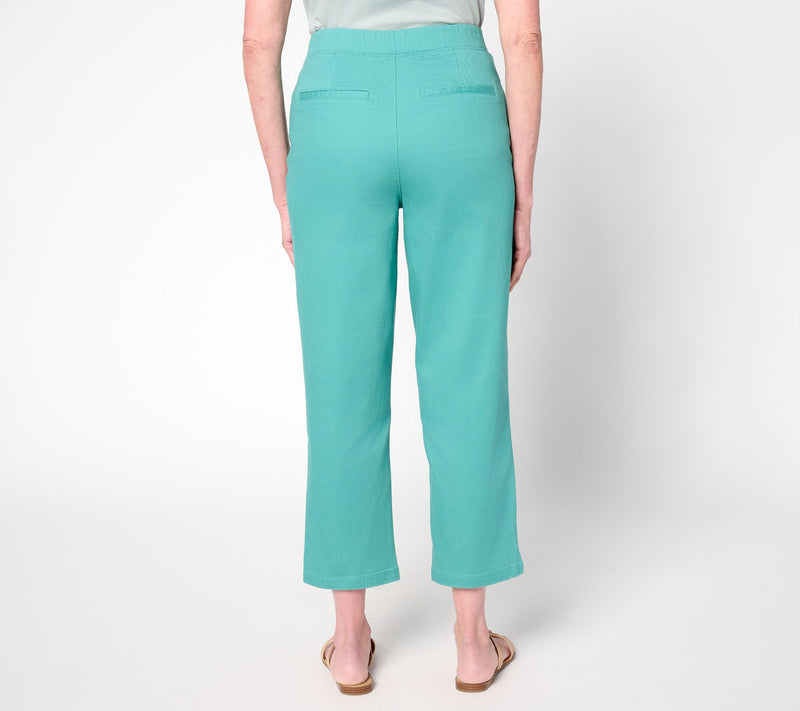 Denim & Co. Petite Twill Straight Leg Crop Pant — View 4