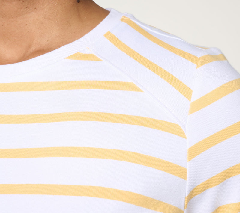 Denim & Co. Perfect Jersey Elbow Sleeve Crew Neck Striped Top — View 6