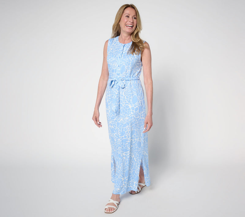 Denim & Co. Regular Slub Jersey Button Front Maxi Dress — View 12