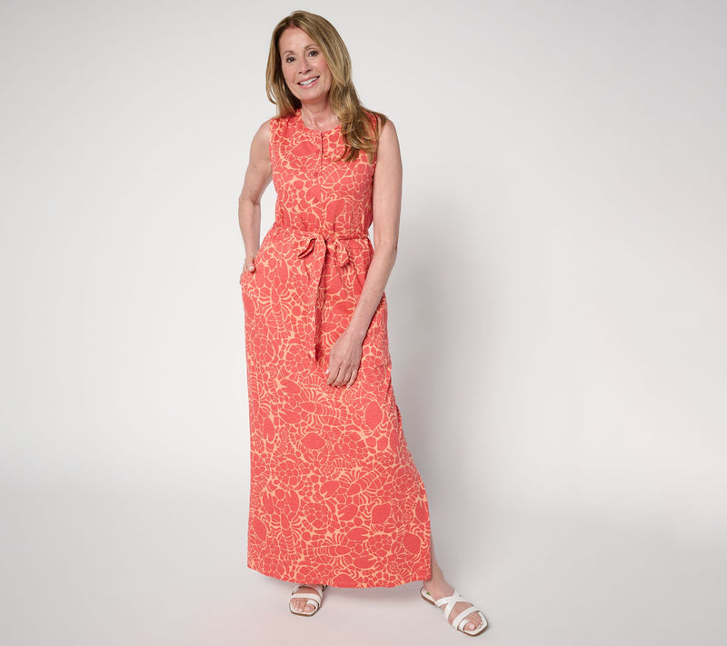 Denim & Co. Petite Slub Jersey Button Front Maxi Dress — View 14