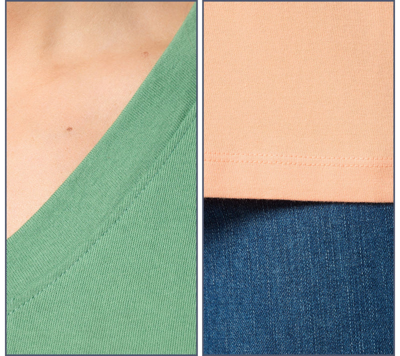 Denim & Co. Essentials True Cotton 2-Pack V-Neck Tops — View 16