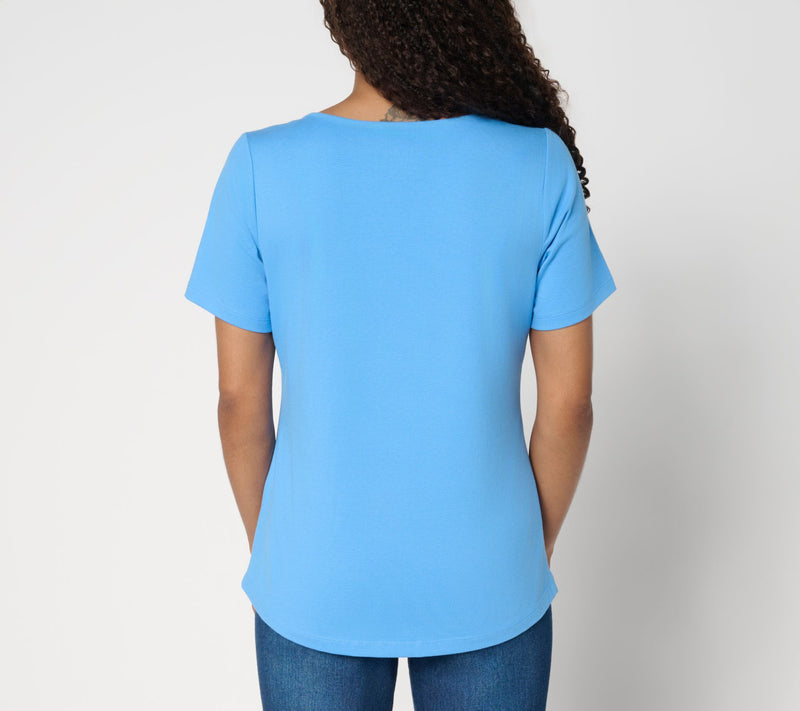 Denim & Co. Essentials Perfect Jersey Short Sleeve Boat Neck Top — View 14