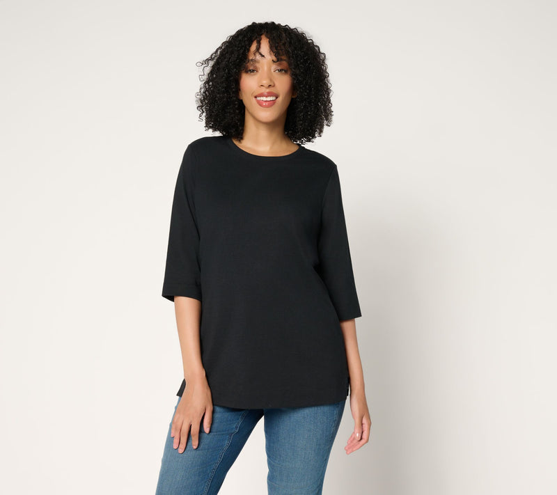 Denim & Co. Essentials Regular 100% Cotton Jersey Tunic — Main view