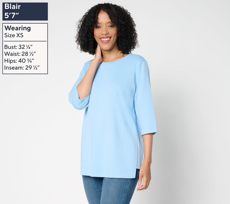 Denim & Co. Essentials Petite 100% Cotton Jersey Tunic — View 13