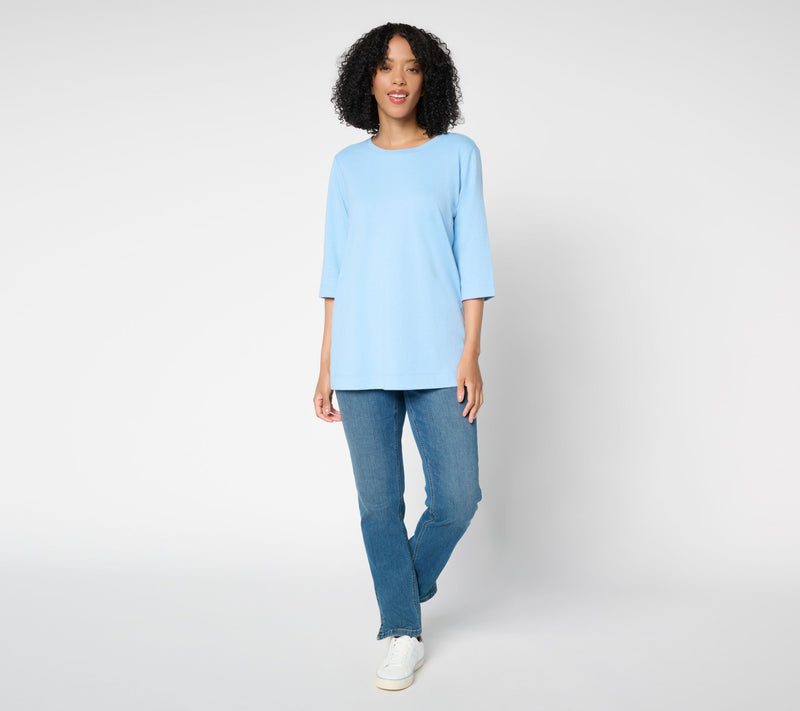 Denim & Co. Essentials Petite 100% Cotton Jersey Tunic — View 15